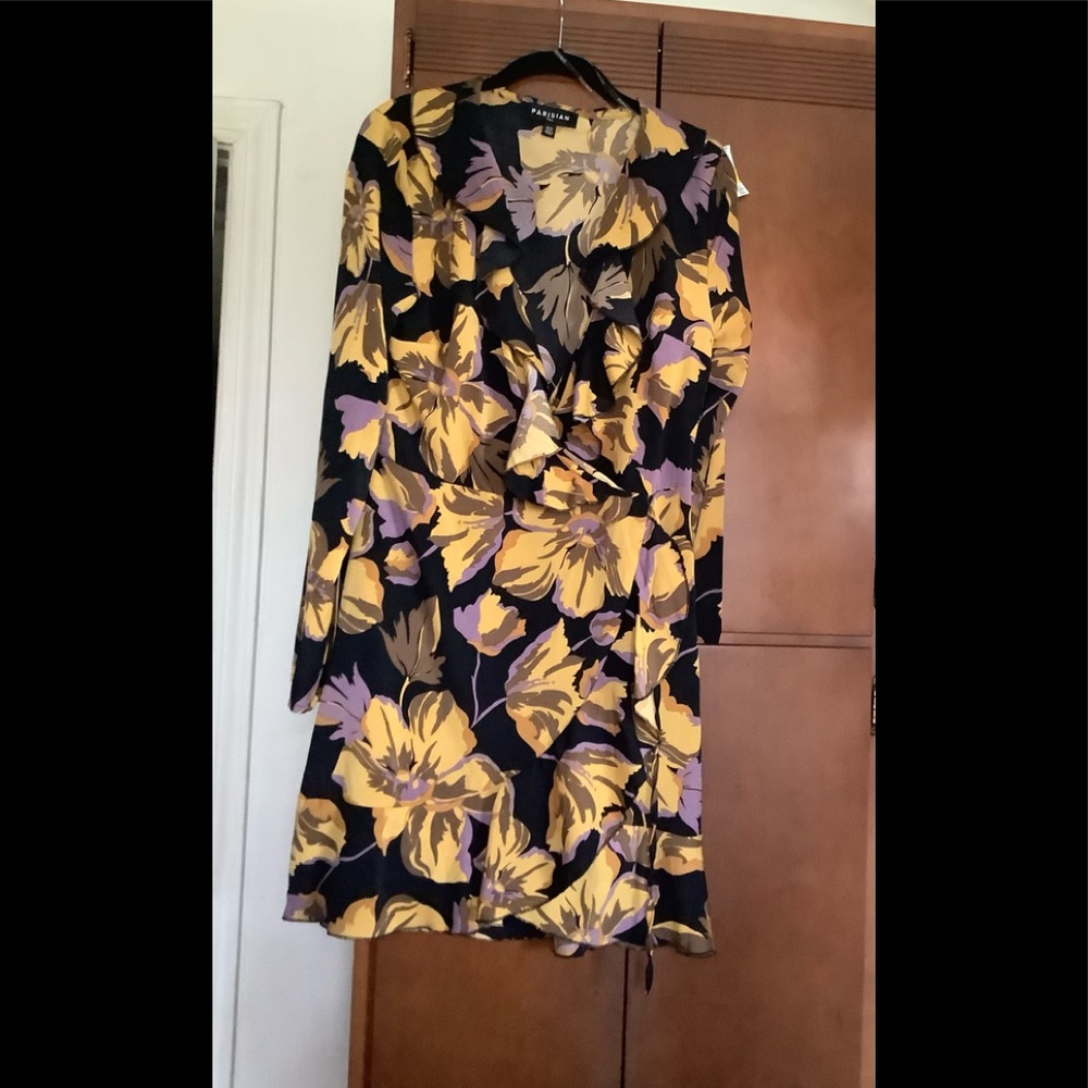 Parisian Tall Ruffle front Wrap Dress